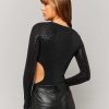 Vestiario Tally Weijl | Body Ritagliato Con Paillettes Nero