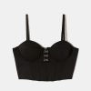 Vestiario Tally Weijl Top Neri | Top A Corsetto Corto Nero