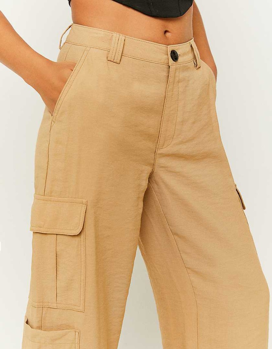 Vestiario Tally Weijl | Pantaloni Cargo A Vita Alta Beige