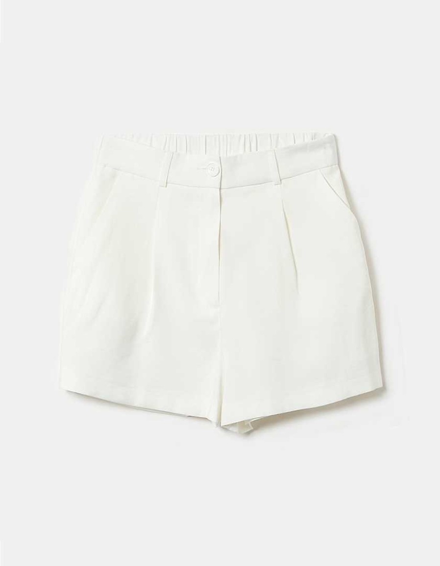 Vestiario Tally Weijl | Pantaloncini Sartoriali A Vita Alta Bianco