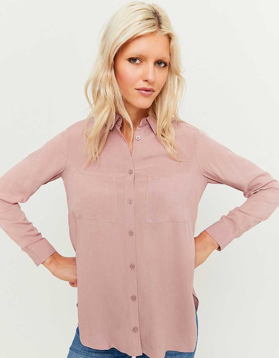 Vestiario Tally Weijl | Camicia A Maniche Lunghe Con Bottoni Rosa