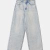 Jeans Tally Weijl | Jeans Larghi A Pattinatore A Vita Media Blu