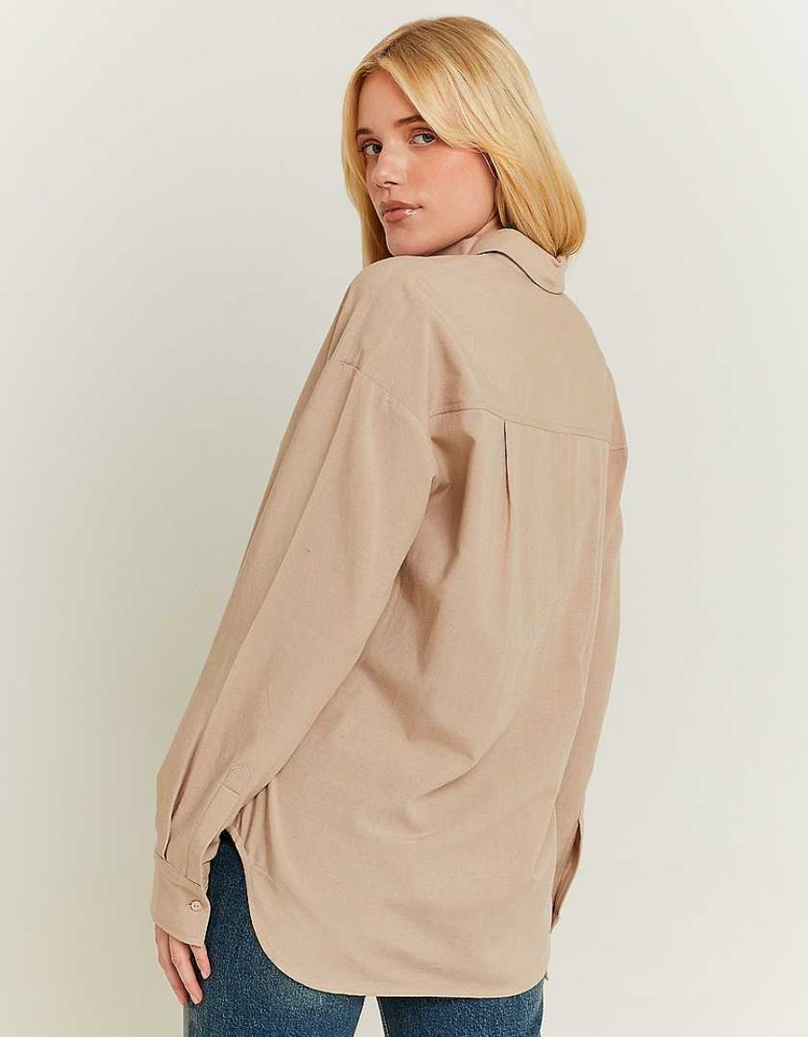 Vestiario Tally Weijl | Camicia In Lino Oversize Beige