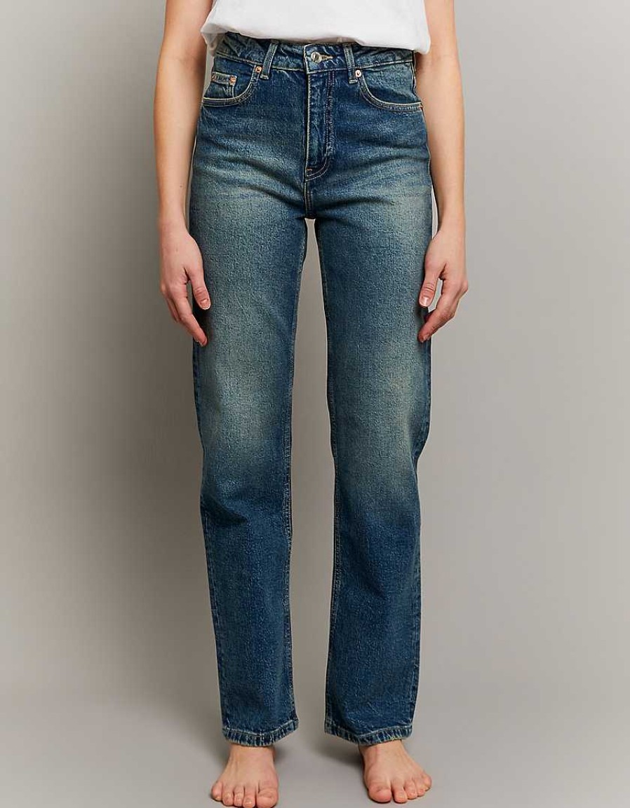 Jeans Tally Weijl | Jeans A Gamba Dritta A Vita Alta Blu