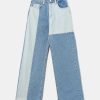 Jeans Tally Weijl | Jeans Color Block A Vita Alta E Gamba Larga Blu