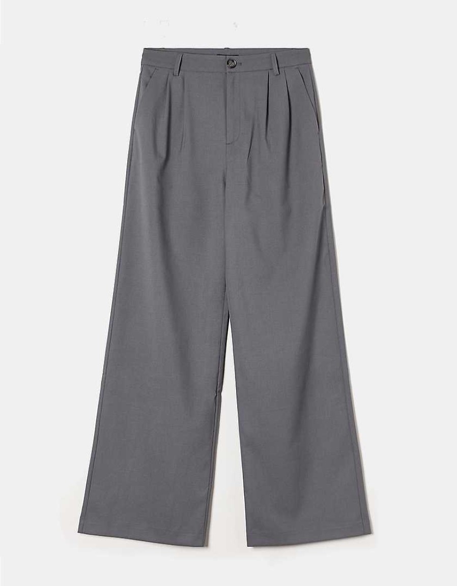 Vestiario Tally Weijl Pantaloni A Gamba Larga | Pantaloni Larghi A Gamba Larga Grigio