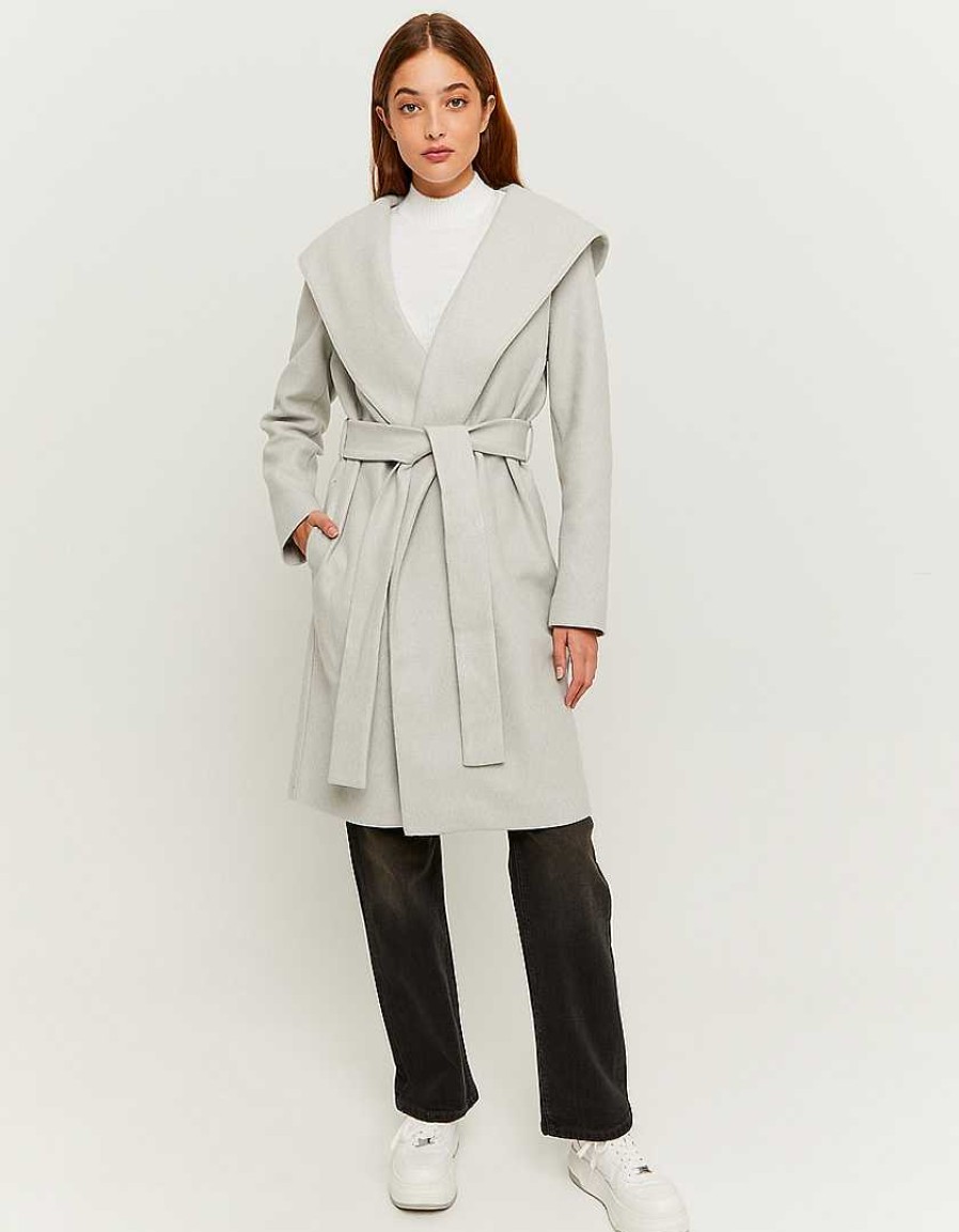 Vestiario Tally Weijl Cappotti | Cappotto Con Cintura Grigio