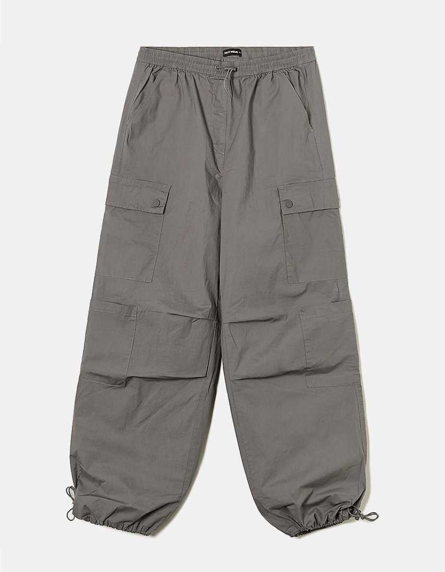 Vestiario Tally Weijl | Pantaloni Da Paracadute Cargo Grigio