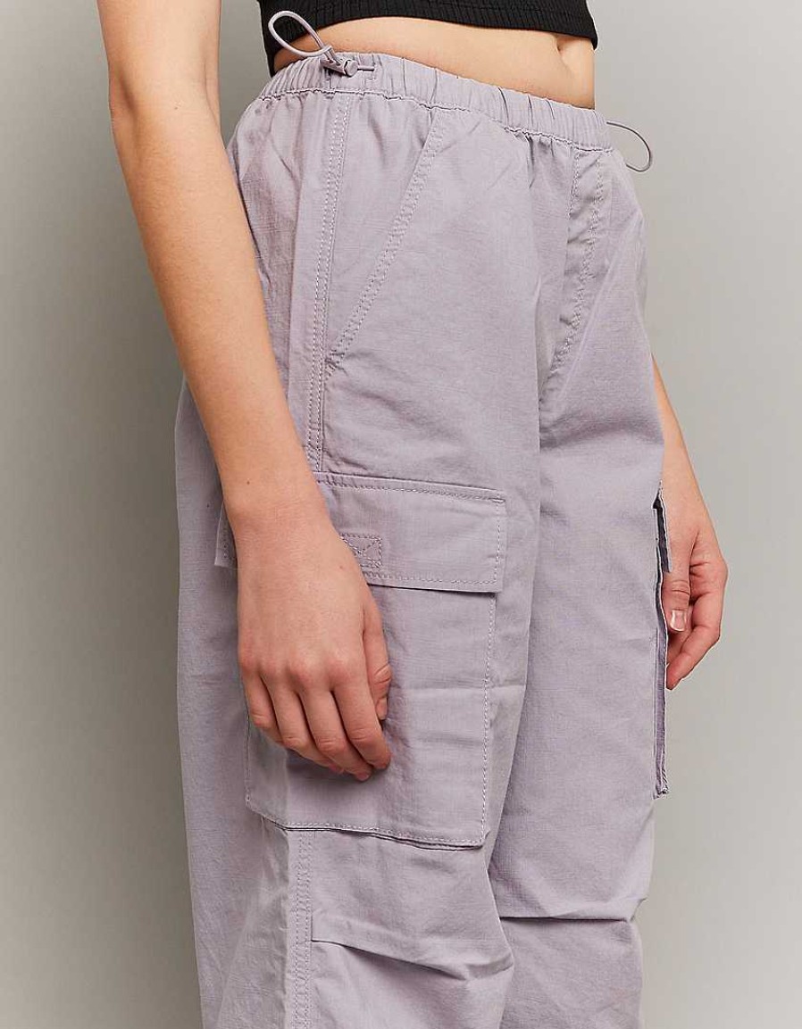 Vestiario Tally Weijl | Pantaloni Da Paracadute Cargo Lilla Viola