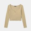 Vestiario Tally Weijl | Magliette Basic A Maniche Lunghe Beige Marrone