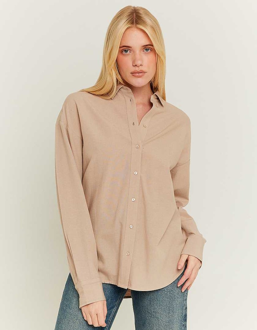 Vestiario Tally Weijl | Camicia In Lino Oversize Beige