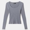 Vestiario Tally Weijl | T-Shirt Basic Con Lavaggio Acido Blu