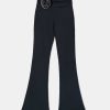 Vestiario Tally Weijl Pantaloni A Vita Alta | Leggings Svasati Con Fiore Di Strass Nero