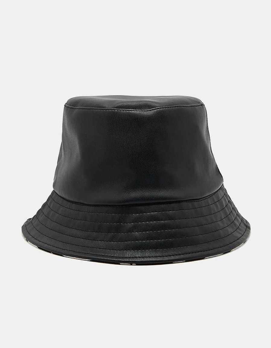 Accessori Tally Weijl | Cappello Da Pescatore In Finta Pelle Nero