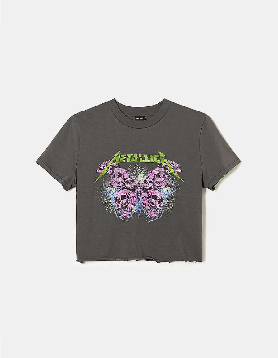 Vestiario Tally Weijl | T-Shirt Stampata Dei Metallica Grigio