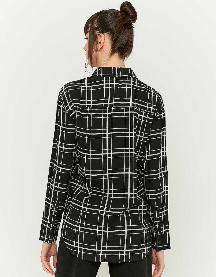 Vestiario Tally Weijl | Camicia Lunga A Quadri Nero