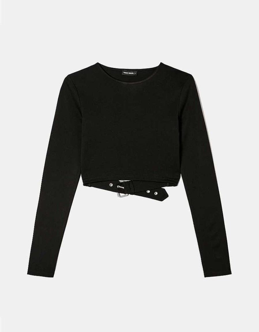 Vestiario Tally Weijl Top Neri | Top Con Cintura Dietro Nero