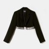 Vestiario Tally Weijl Blazer | Blazer Cropped Con Fascia In Strass Nero