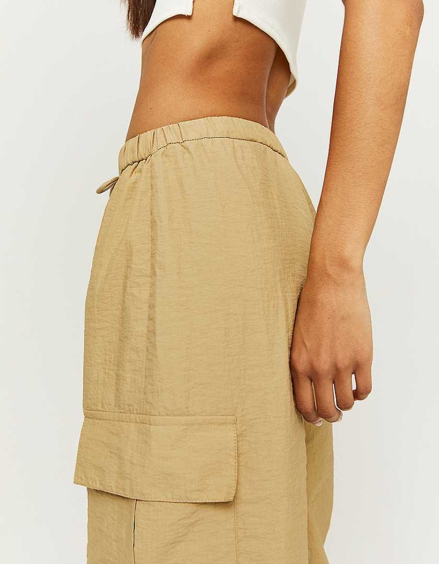 Vestiario Tally Weijl | Pantaloni Da Paracadute Beige Giallo