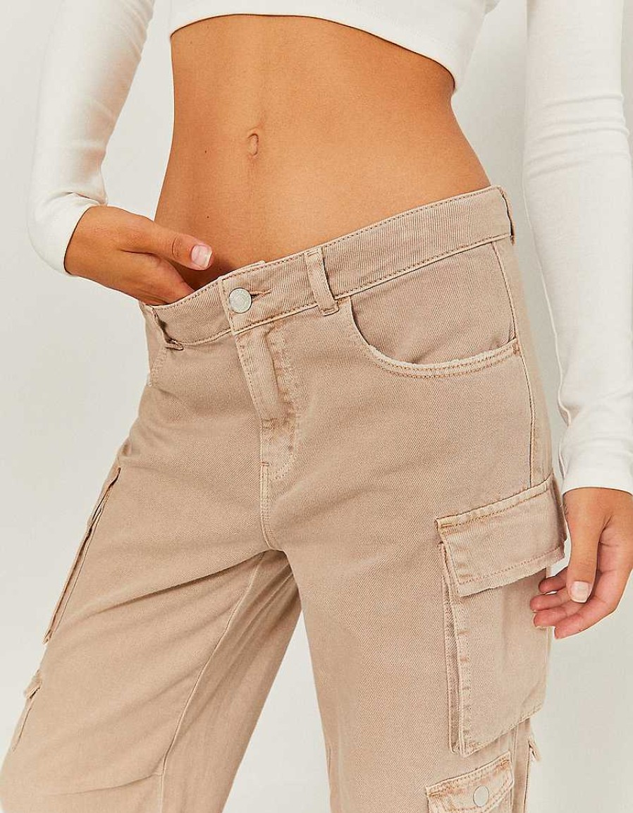 Vestiario Tally Weijl | Pantaloni Da Paracadute Multitasche Beige