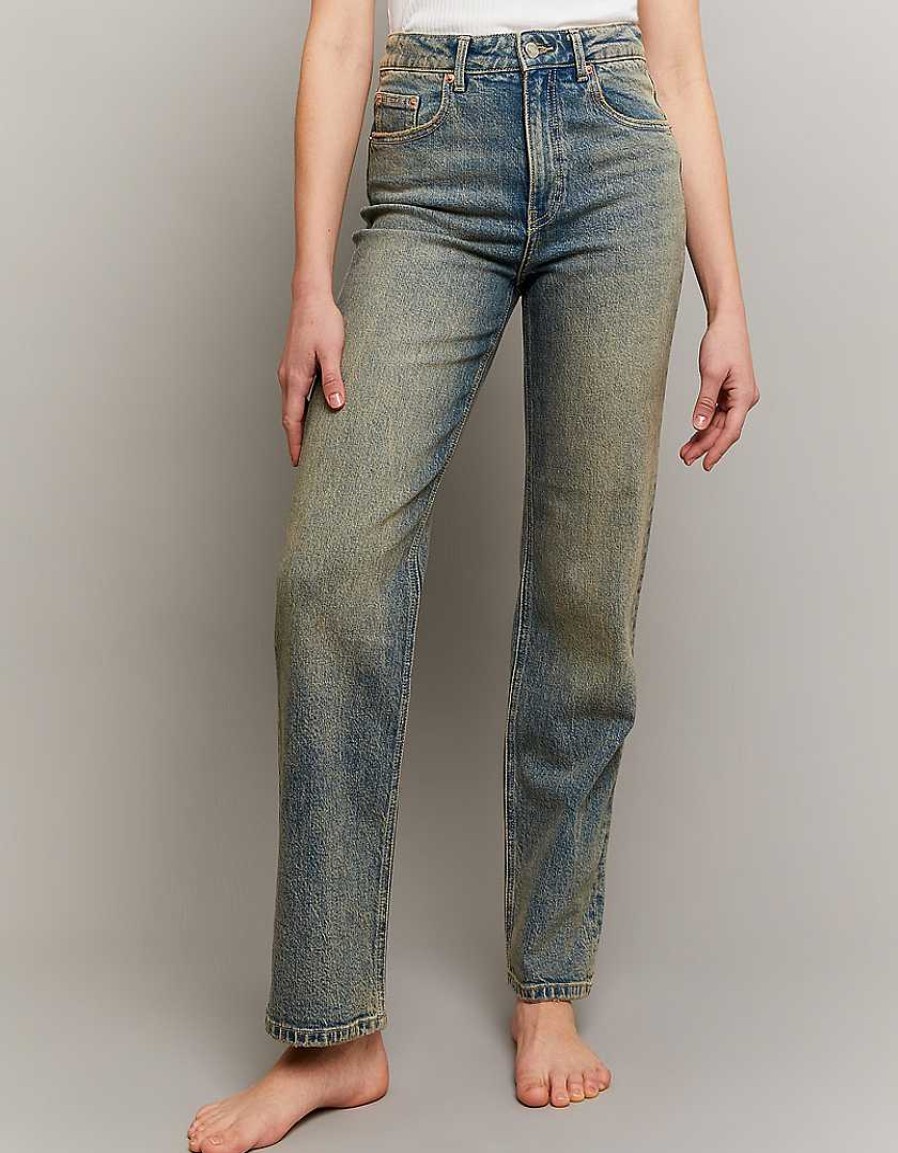 Jeans Tally Weijl | Jeans A Gamba Dritta A Vita Alta Blu