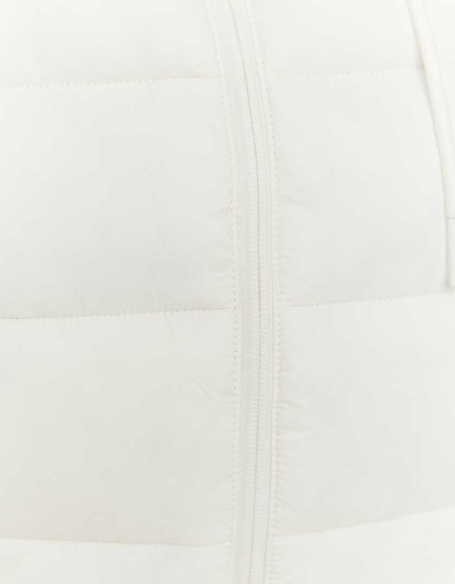 Vestiario Tally Weijl Giacche Invernali | Gilet Imbottito Corto Con Cappuccio Bianco