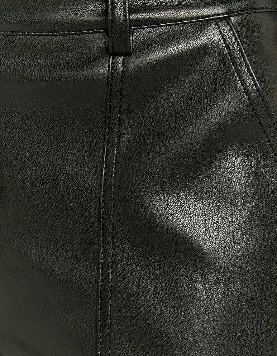 Vestiario Tally Weijl | Pantaloni Cargo In Ecopelle Nero