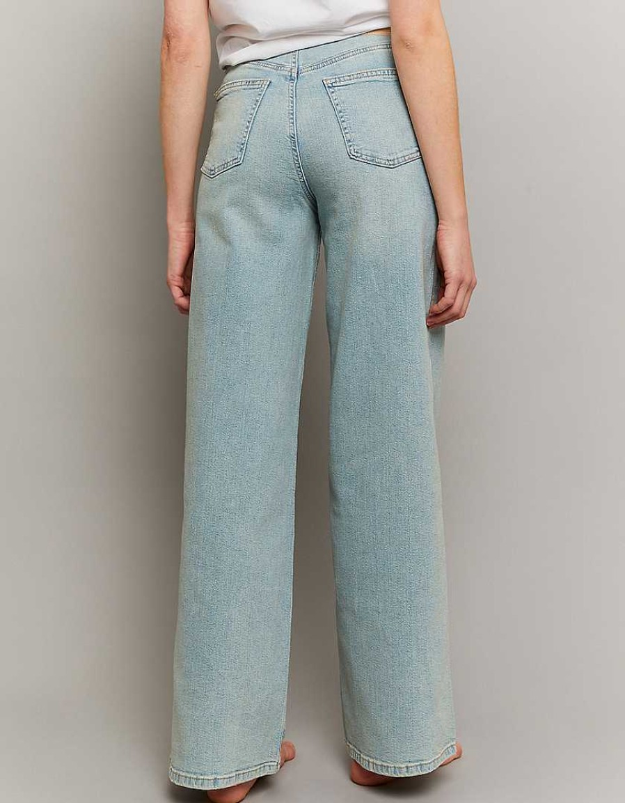 Jeans Tally Weijl | Jeans A Gamba Larga A Vita Alta Blu