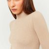 Vestiario Tally Weijl | Maglione Lavorato A Maglia Aderente Beige