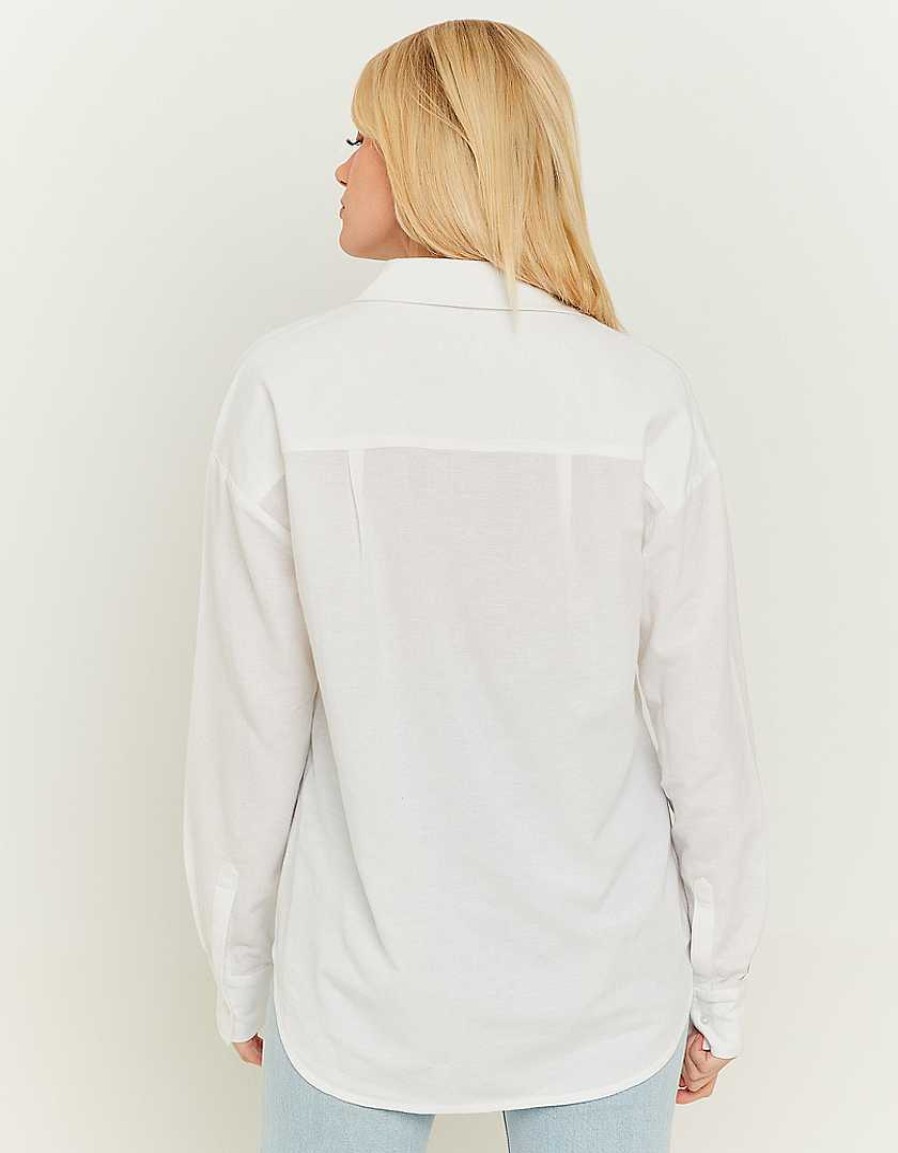 Vestiario Tally Weijl | Camicia In Lino Oversize Bianco