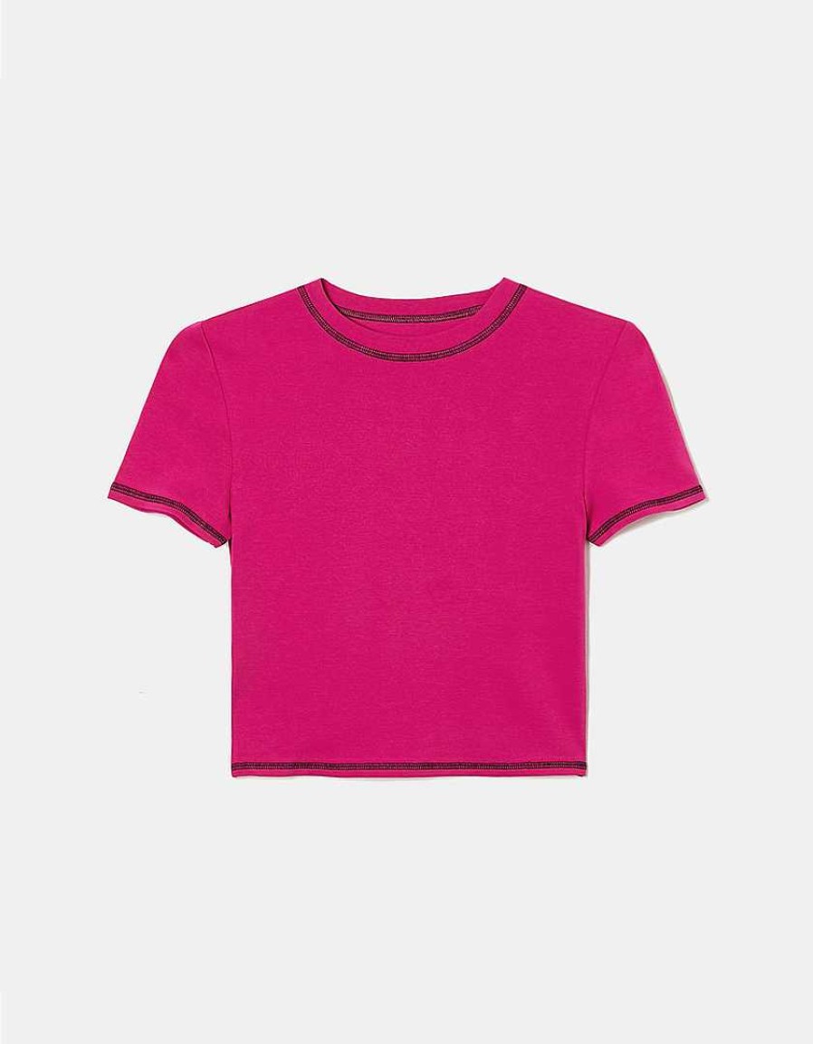 Vestiario Tally Weijl | T-Shirt Con Cuciture A Contrasto Rosa