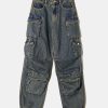 Vestiario Tally Weijl | Jeans Con Paracadute Cargo A Vita Media Blu