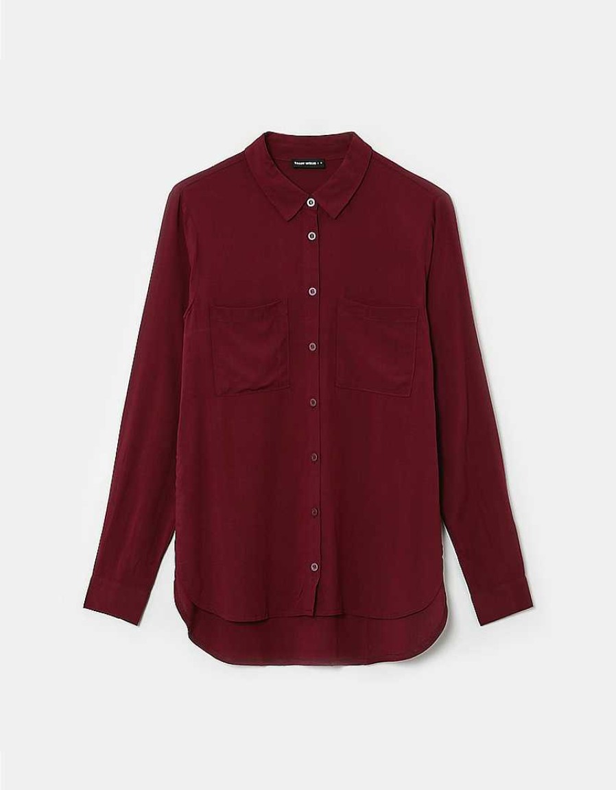 Vestiario Tally Weijl | Camicia A Maniche Lunghe Con Bottoni Rosso