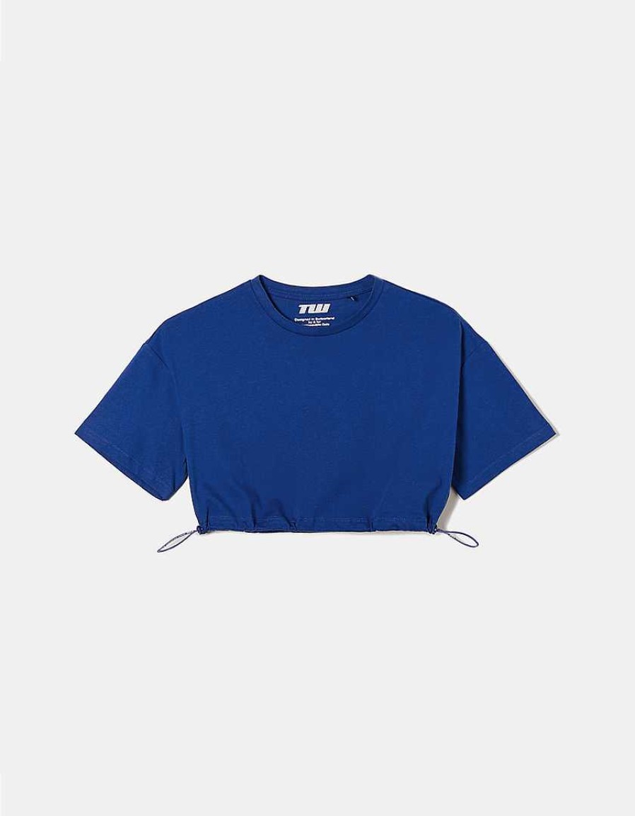 Vestiario Tally Weijl | T-Shirt Corta Con Cordino Elastico Blu