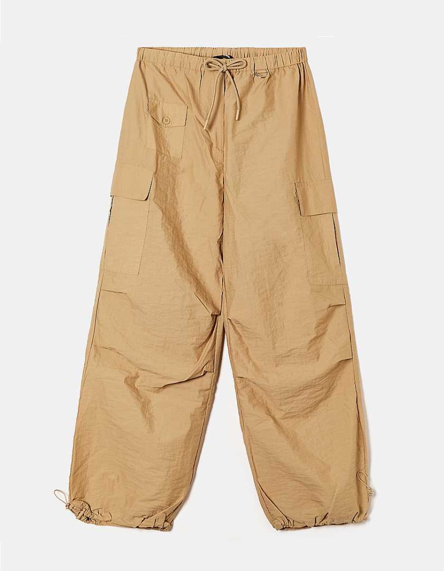 Vestiario Tally Weijl | Pantaloni Da Paracadute Beige Giallo