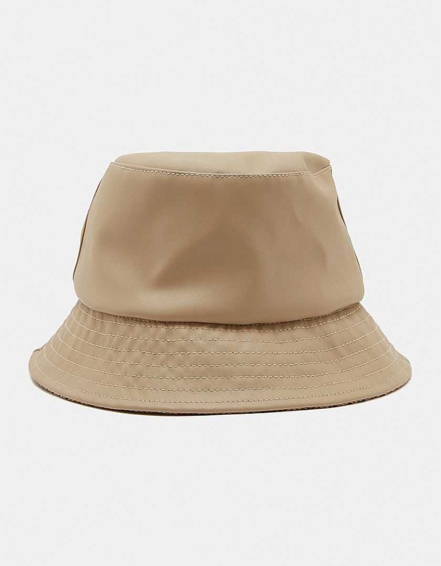 Accessori Tally Weijl | Cappello Da Pescatore In Ecopelle Beige Marrone