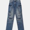 Vestiario Tally Weijl | I Jeans Caricano Multitasche A Vita Media Blu