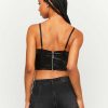 Vestiario Tally Weijl Top Neri | Top Bustier In Raso E Pizzo Nero