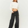 Jeans Tally Weijl | Jeans A Gamba Larga A Vita Alta Nero