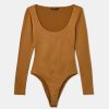 Vestiario Tally Weijl | Body Basic A Maniche Lunghe Marrone