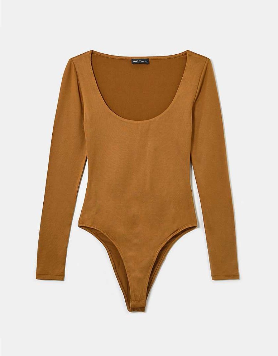 Vestiario Tally Weijl | Body Basic A Maniche Lunghe Marrone