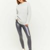 Vestiario Tally Weijl Pantaloni In Similpelle | Leggings Skinny Rivestiti A Vita Alta Grigio