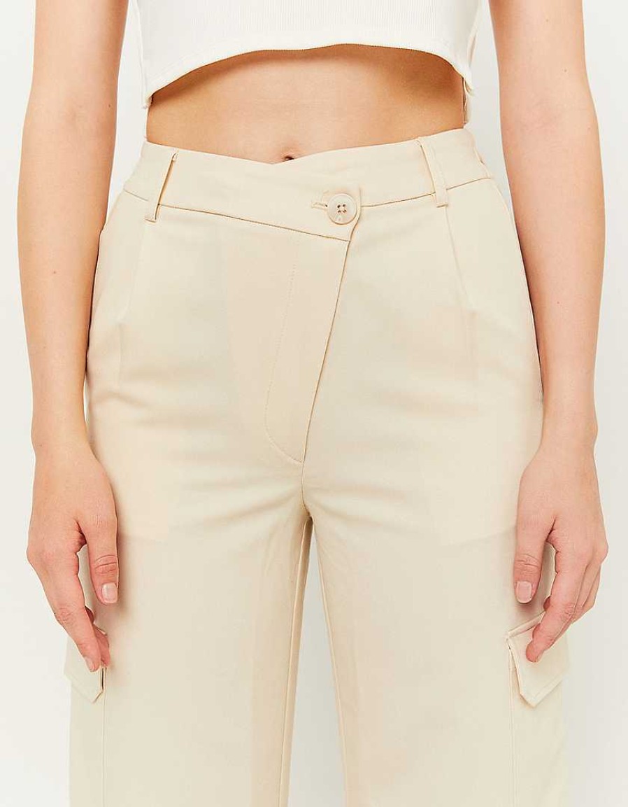 Vestiario Tally Weijl | Pantaloni Cargo Lunghi In Cotone Beige