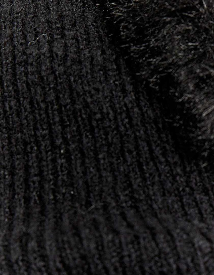 Vestiario Tally Weijl | Cardigan Corto Con Dettaglio In Pelliccia Sintetica Nero