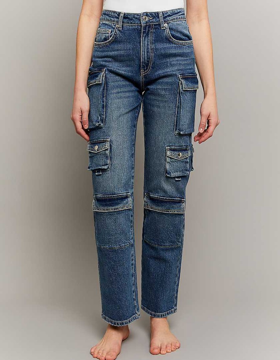 Vestiario Tally Weijl | I Jeans Caricano Multitasche A Vita Media Blu