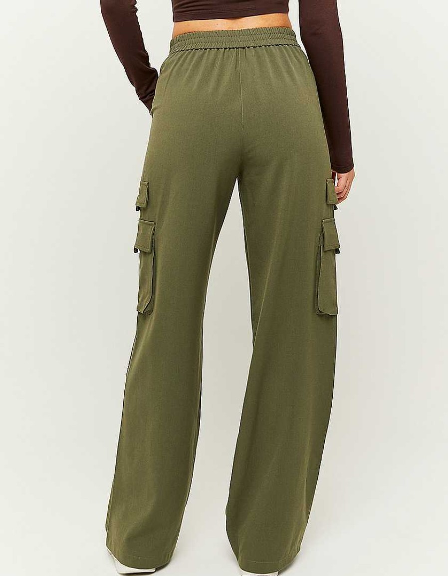 Vestiario Tally Weijl | Pantaloni Cargo Lunghi In Cotone Verde