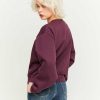 Vestiario Tally Weijl Felpe Oversize | Felpa Stampata Oversize Bordeaux Viola