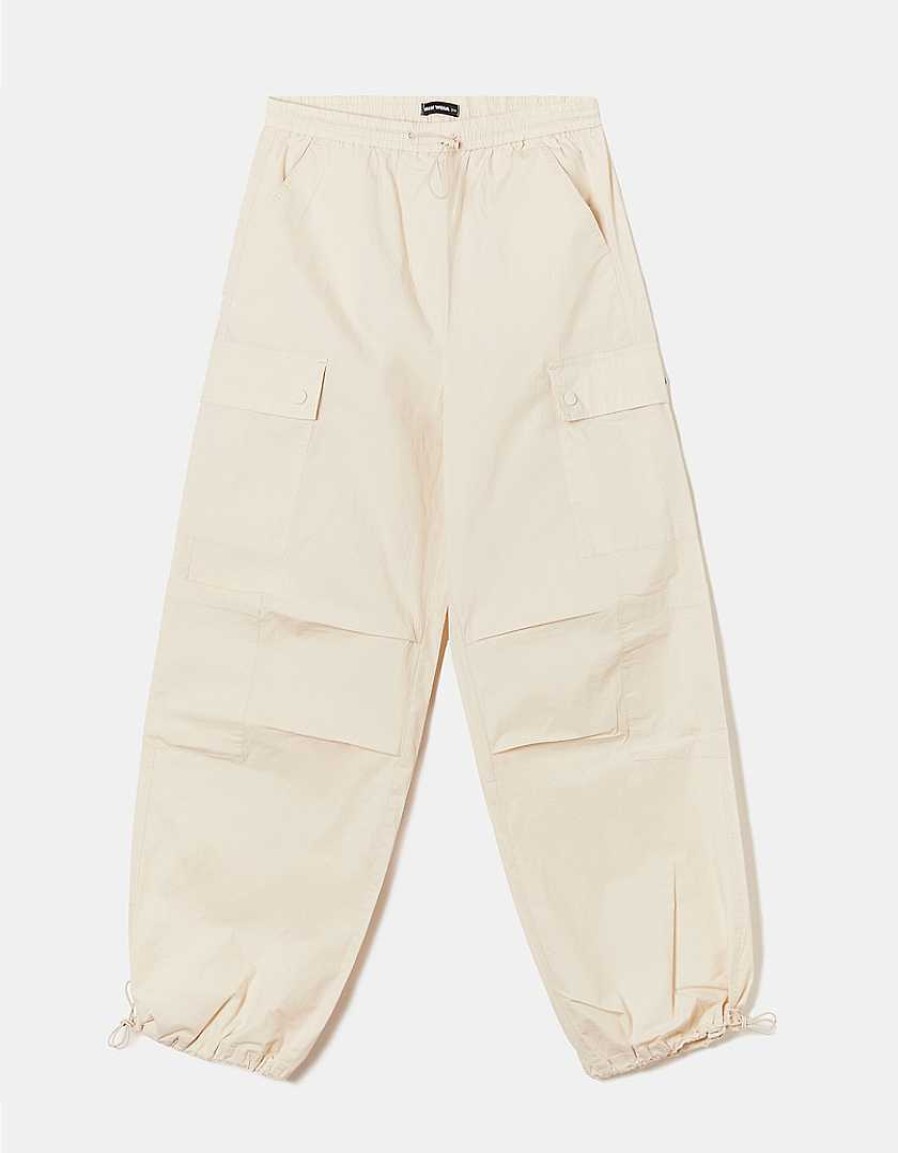 Vestiario Tally Weijl | Pantaloni Da Paracadute Cargo Beige