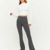 Vestiario Tally Weijl Pantaloni A Vita Alta | Leggings Mini Svasati A Coste Grigio