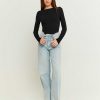 Jeans Tally Weijl | Jeans A Gamba Larga A Vita Alta Blu